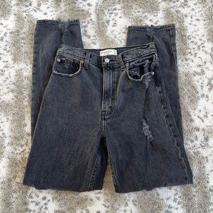 Abercrombie 90s straight ultra high rise distressed jeans